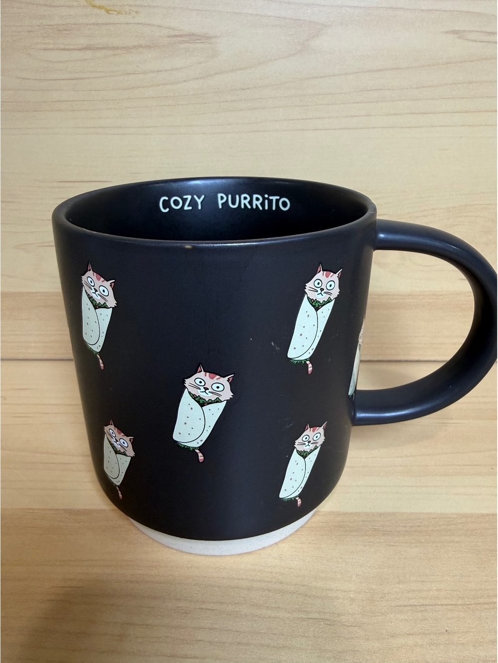 Hallmark Shoebox Cozy Purrito Black Ceramic Coffee Mug